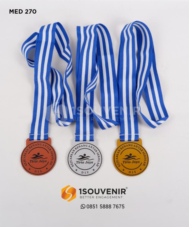 MED270 Medali Akrilik Duplikat Kejuaraan Renang Antar Sekolah Tirta Jaya Akuatik Indonesia SD Sumber 2 Jogja