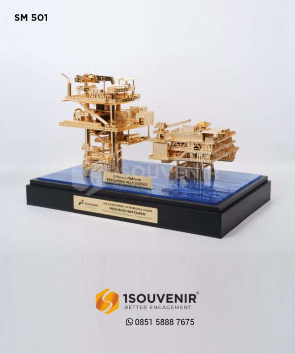 SM501 Souvenir Miniatur Rig Offshore Platform PT Pertamina Hulu Energi