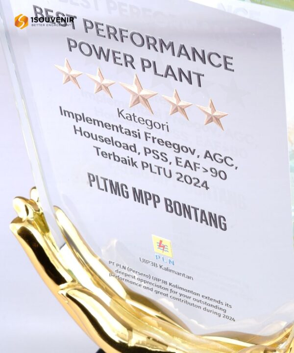 DETAIL_PKR329 Plakat Kristal Best Performance Power Plant PLTMG MPP Bontang PT PLN