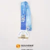 Medali MED 316 Bulan K3 Nasional Fun Run 2025 dengan desain putih emas dan tali biru custom dari 1Souvenir