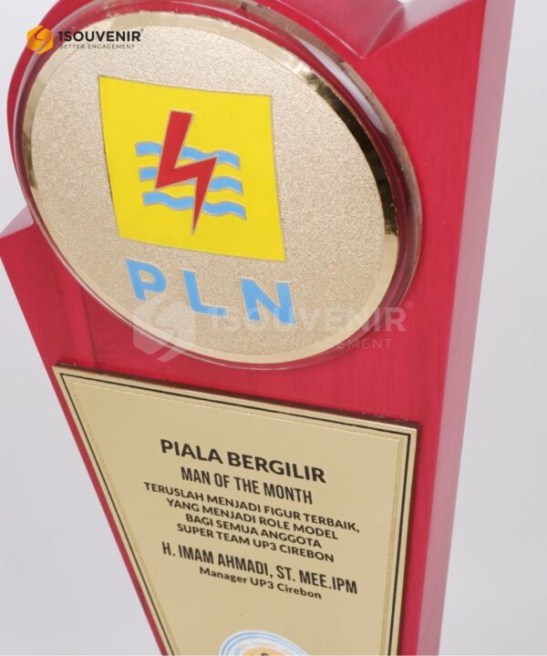 DETAIL_TB259 Piala Bergilir Kayu Man of The Month UP3 Cirebon PT PLN