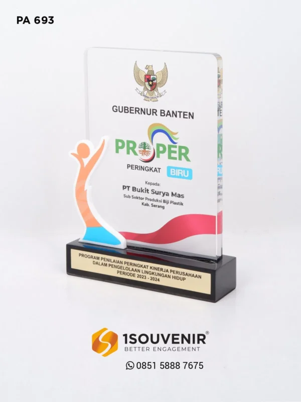 PA693 Plakat Akrilik Proper Peringkat Biru