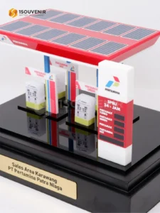 1Souvenir Indonesia DETAIL-SM578 Miniatur SPBU Sales Area Karawang