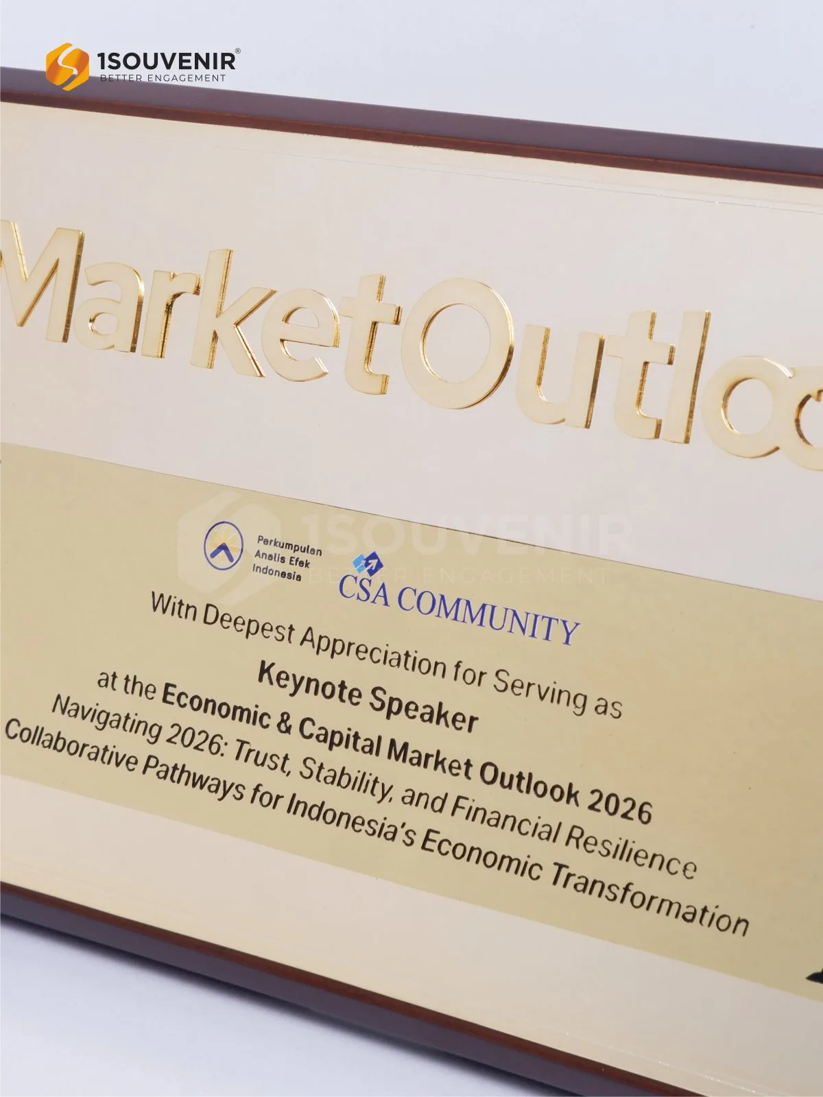 DETAIL-PK625 Plakat Kayu Logam Economic & Capital