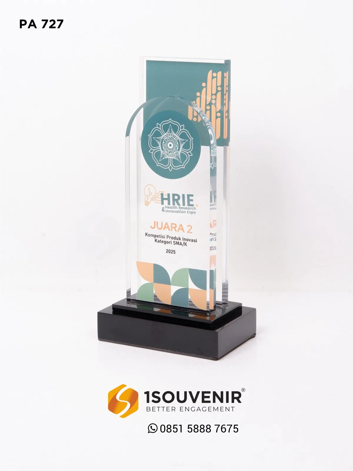 Plakat Akrilik Penghargaan Kompetisi Produk Inovasi Kategori SMA/K Health Research & Innovation Expo PA727 Plakat Akrilik Kompetisi Produk Inovasi