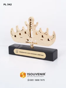 1Souvenir Indonesia PL342 Plakat Logam Mahkota Siger