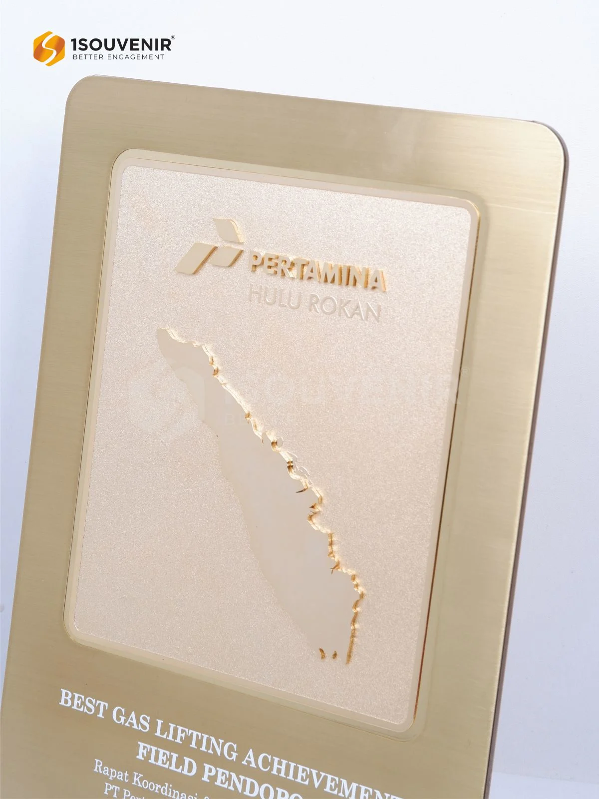 Plakat Logam Penghargaan Best Gas Lifting Achievement Field Pendopo DETAIL-PL356 Plakat Logam Best Gas Lifting
