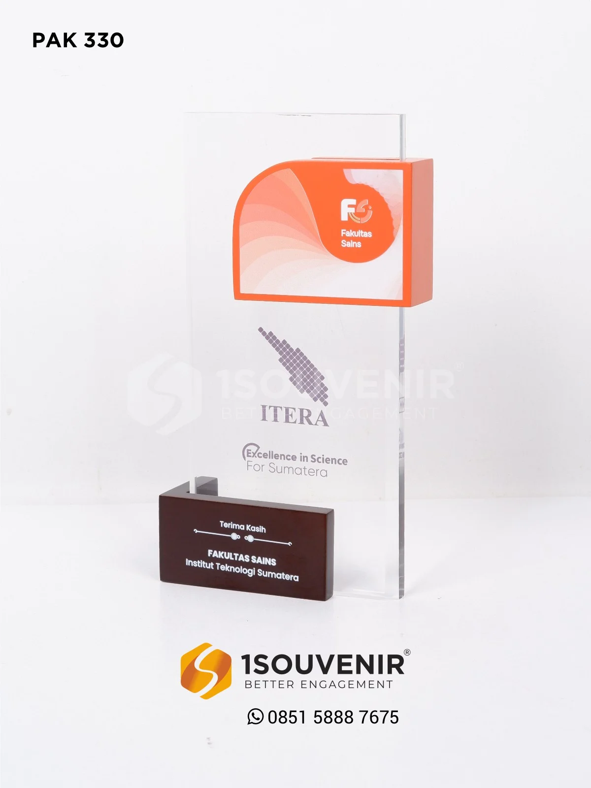 Plakat Kayu Akrilik Ucapan Terima Kasih dari Fakultas Sains Institut Teknologi Sumatera PAK330 Plakat Kayu Akrilik Institut Teknologi Sumatera