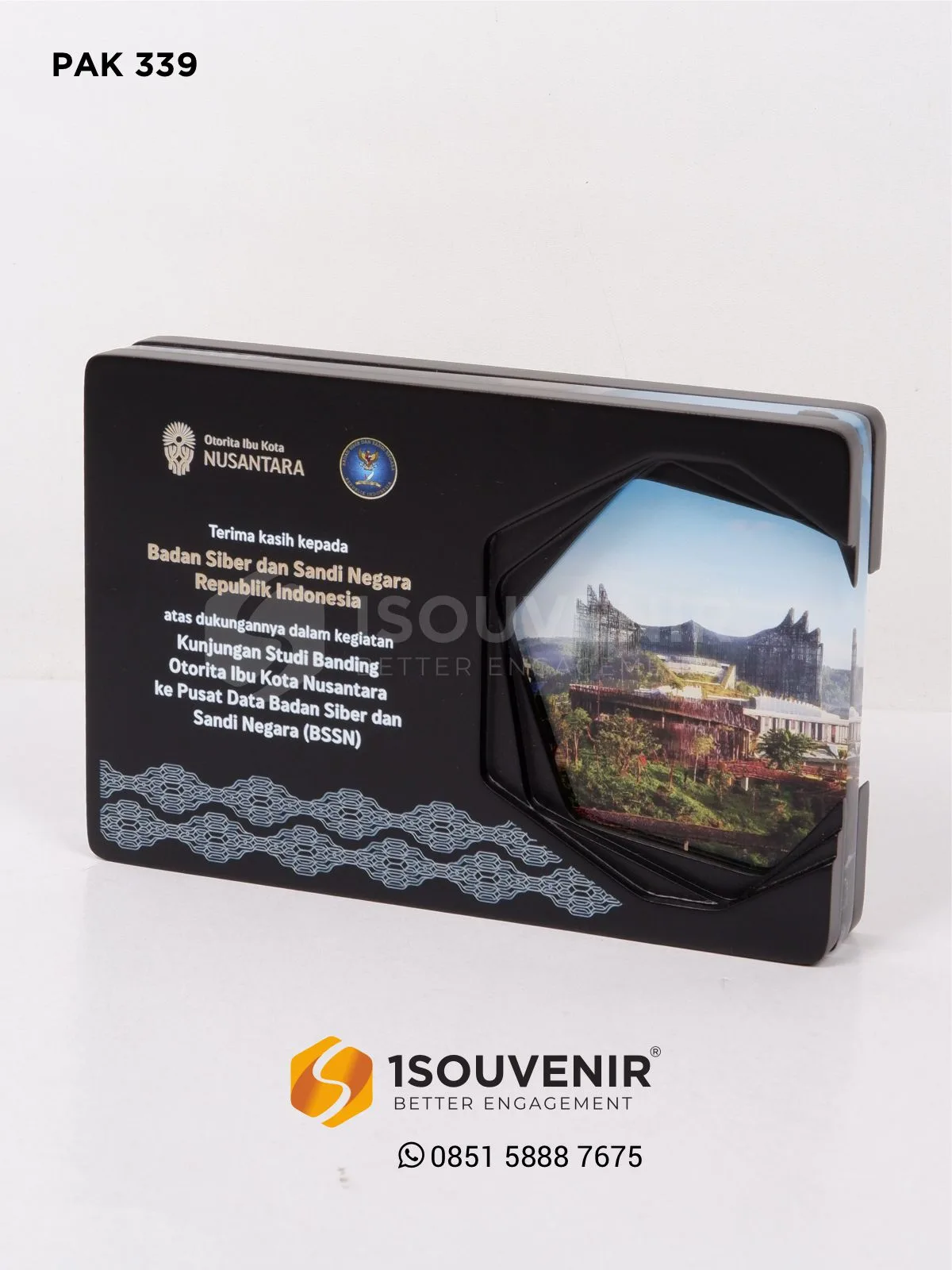 PAK339 Plakat Kayu Akrilik Otorita IKN