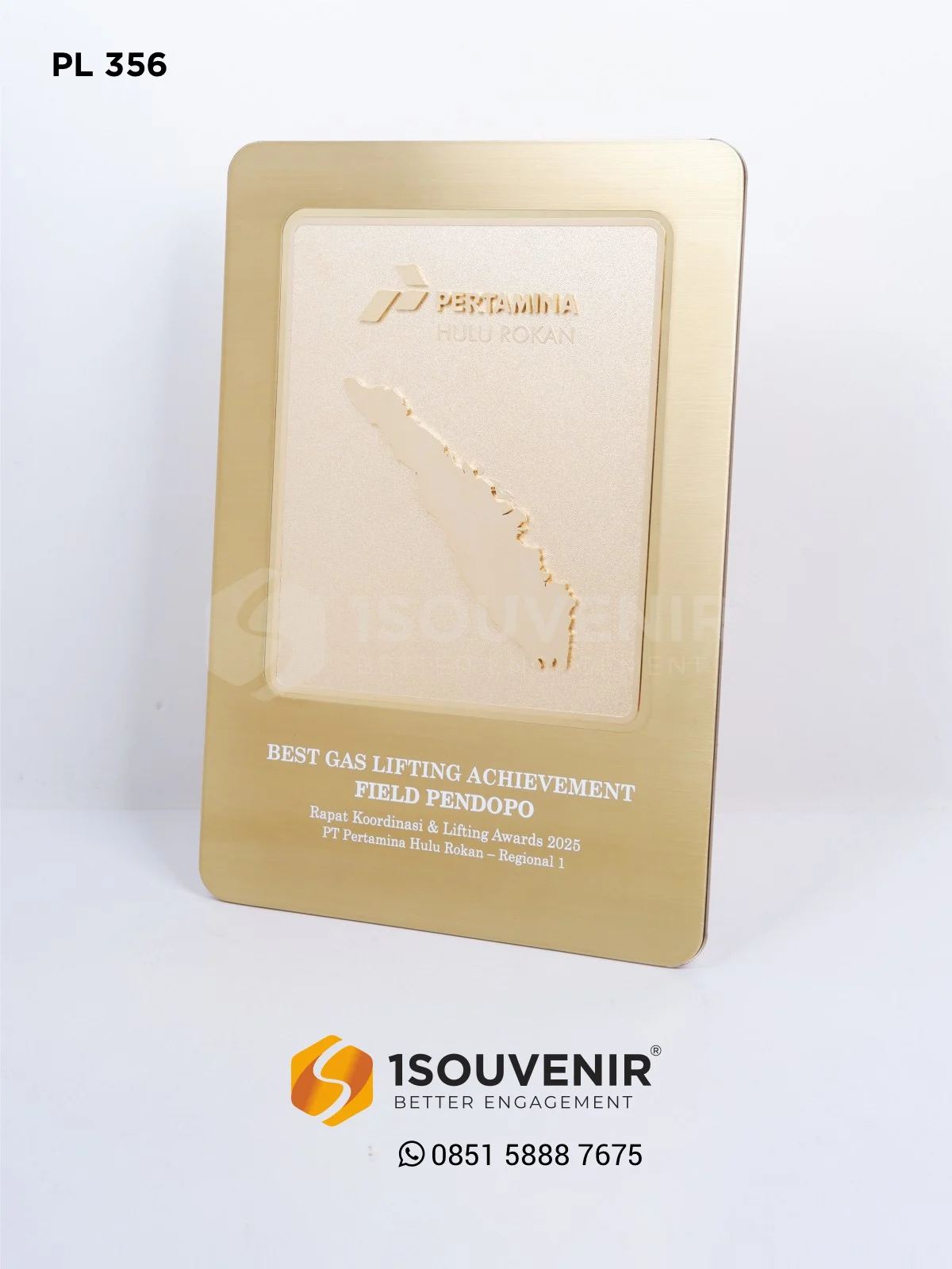 Plakat Logam Penghargaan Best Gas Lifting Achievement Field Pendopo PL356 Plakat Logam Best Gas Lifting