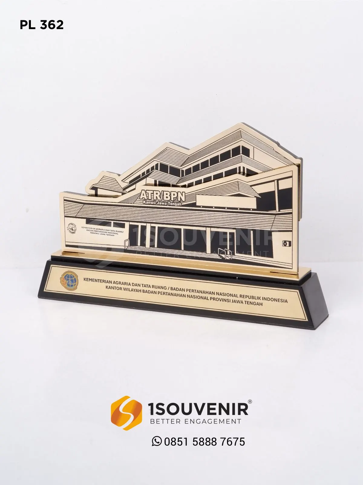 Plakat Logam Kenang-kenangan Gedung Kementerian ATR/BPN RI Kanwil Jawa Tengah PL362 Plakat Logam Gedung Kementerian ATR