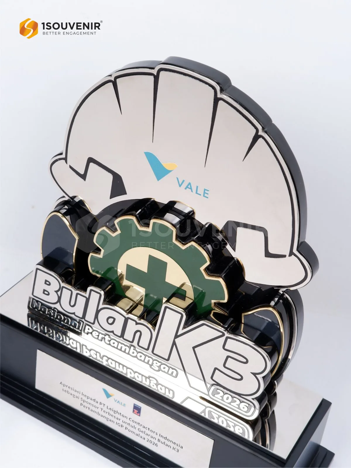 Plakat Logam Bulan K3 Nasional Pertambangan Apresiasi untuk PT Leighton Contractors Indonesia DETAIL-PL377 Plakat Logam BK3 Nasional Pertambangan