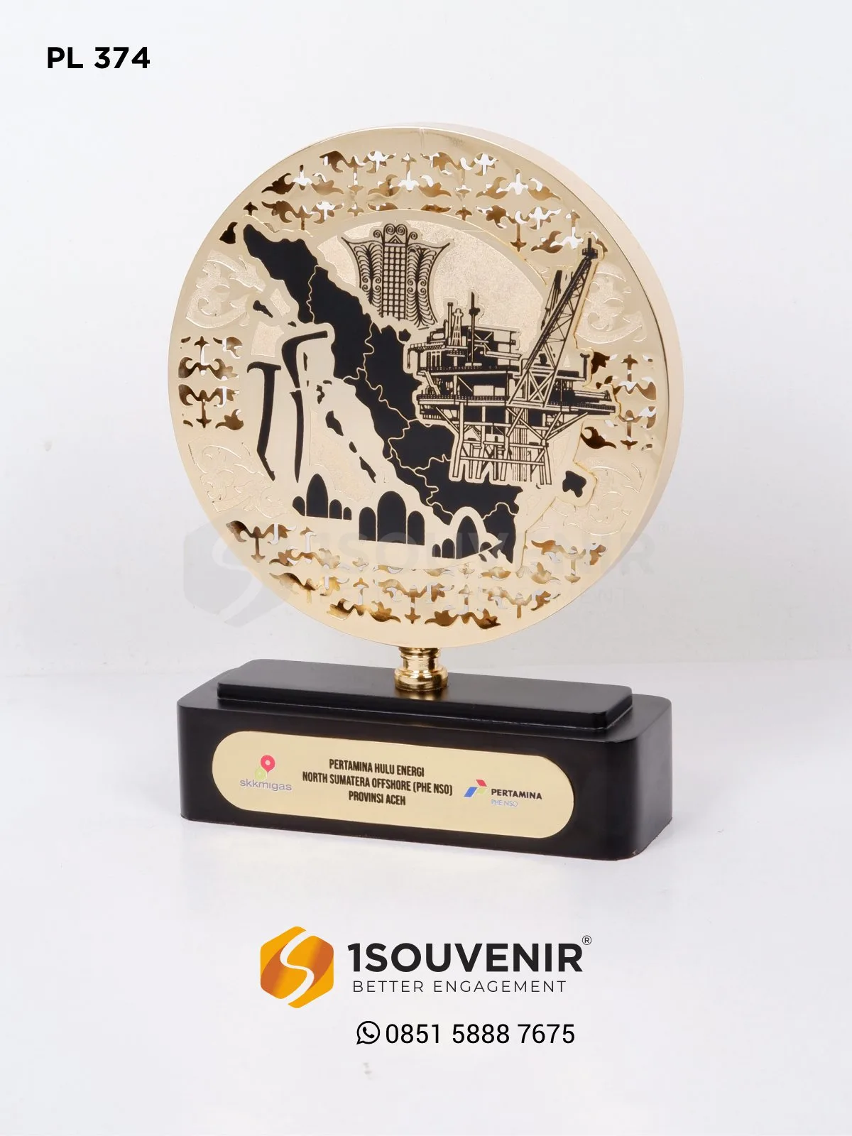 PL374 Plakat Logam Bulat PHE NSO Aceh