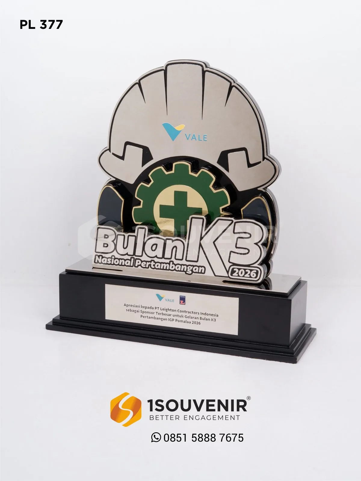Plakat Logam Bulan K3 Nasional Pertambangan Apresiasi untuk PT Leighton Contractors Indonesia PL377 Plakat Logam BK3 Nasional Pertambangan