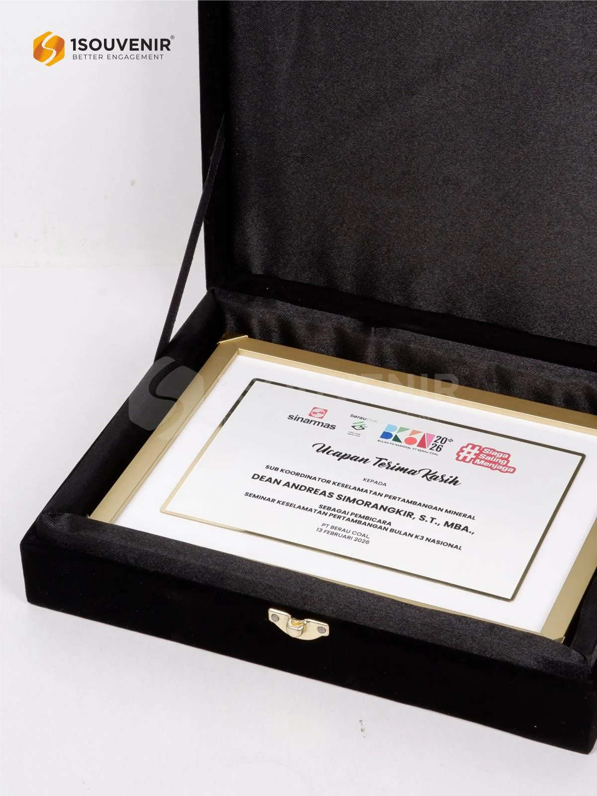 Plakat Frame Ucapan Terima Kasih untuk Narasumber Seminar Keselamatan Pertambangan Bulan K3 Nasional DETAIL2-PF311 Plakat Frame Seminar Keselamatan Pertambangan