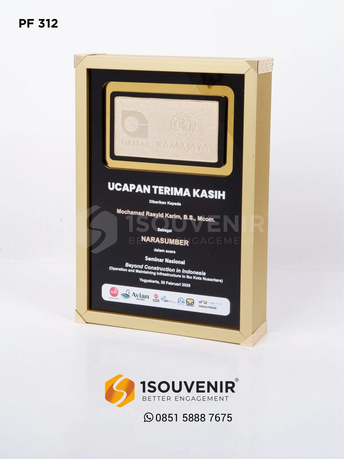 Plakat Frame Ucapan Terima Kasih untuk Narasumber Seminar Nasional Beyond Construction in Indonesia PF312 Plakat Frame Semnas Beyond Construction