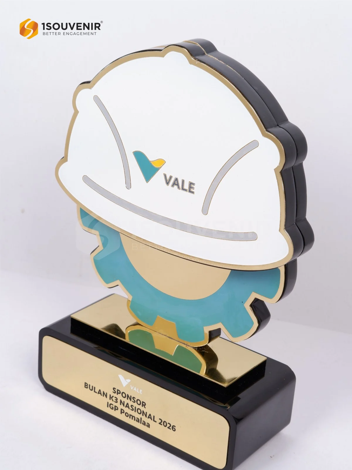 Plakat Logam IGP Pomala Kenang-kenangan Sponsor Bulan K3 Nasional 2026 PT Vale Indonesia DETAIL-PL385 Plakat Logam IGP Pomalaa