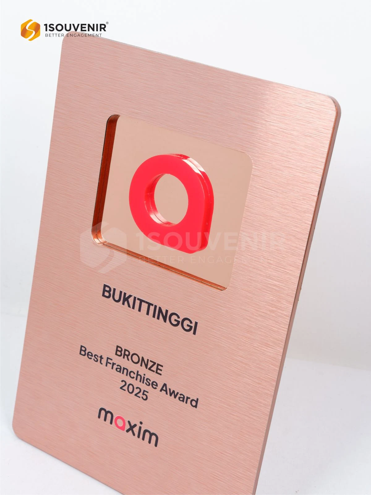 Plakat Logam Penghargaan Bronze Best Franchise Award 2025 untuk Maxim DETAIL-PL390 Plakat Logam Best Franchise Award