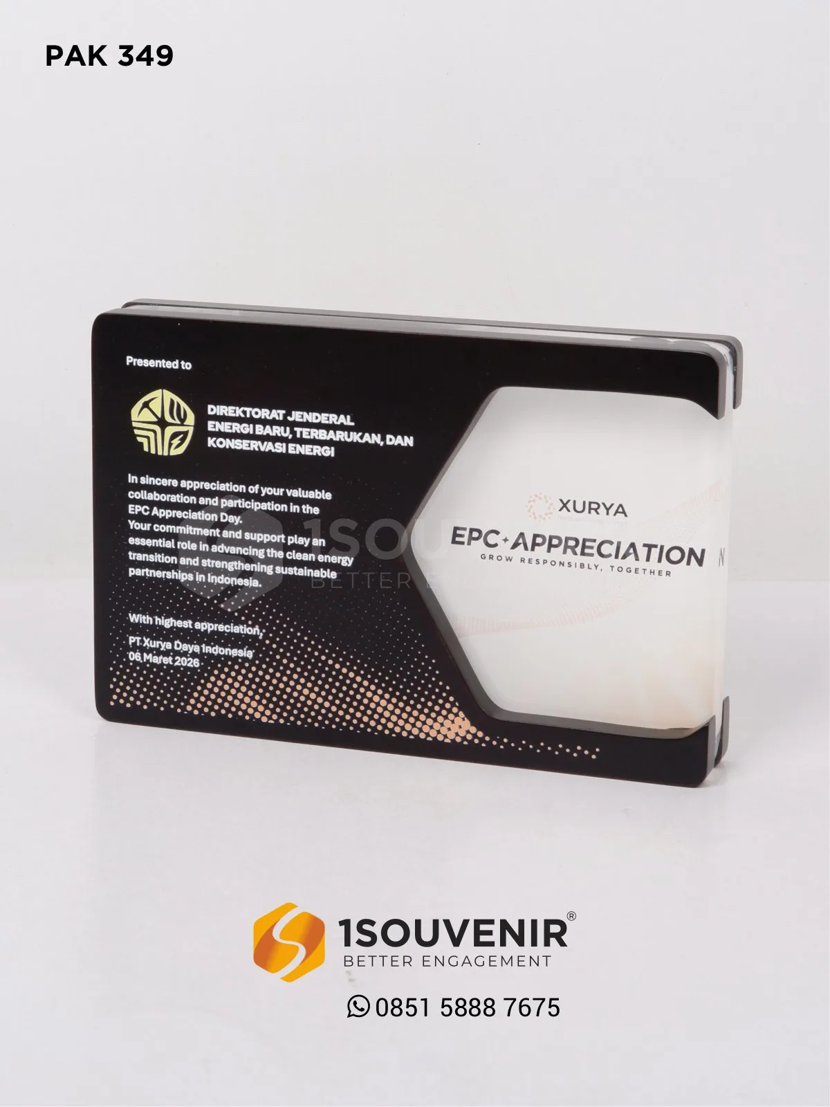 Plakat Kayu Akrilik EPC Appreciation Day PT Xurya Daya Indonesia PKY349 Plakat Kayu Akrilik EPC Apreciation