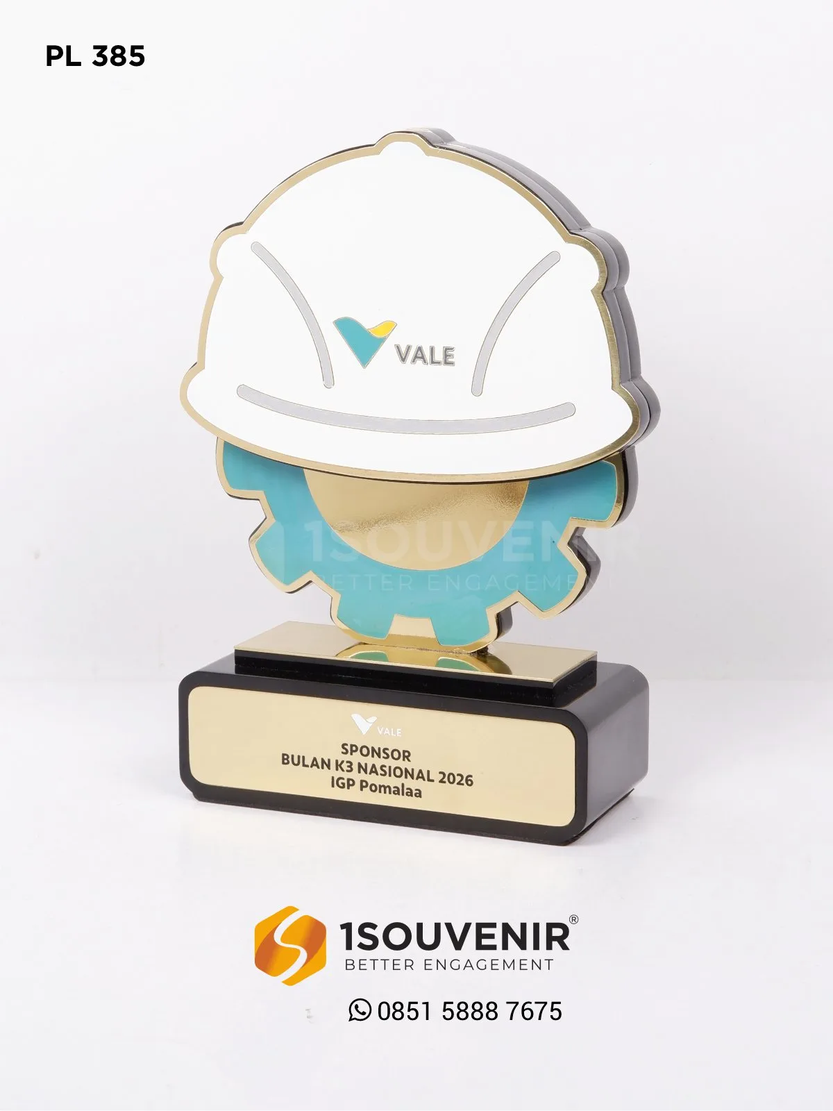 Plakat Logam IGP Pomala Kenang-kenangan Sponsor Bulan K3 Nasional 2026 PT Vale Indonesia PL385 Plakat Logam IGP Pomalaa