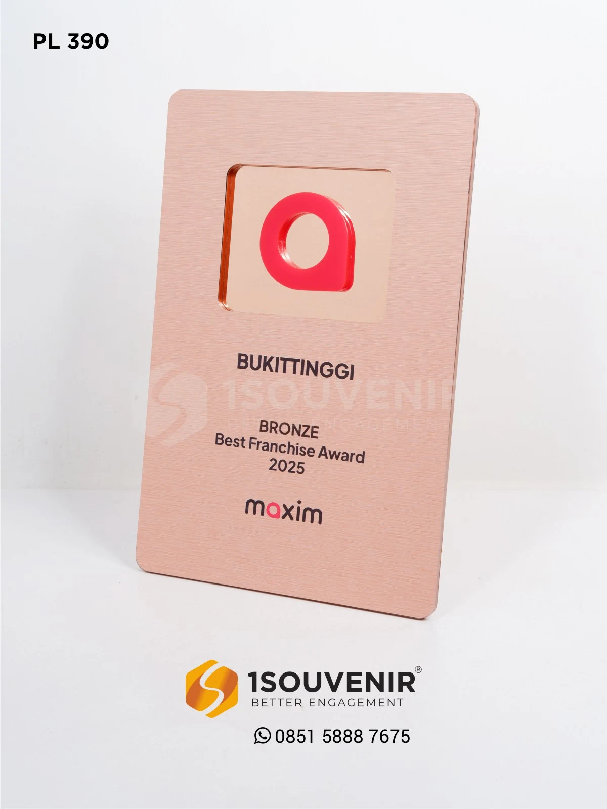Plakat Logam Penghargaan Bronze Best Franchise Award 2025 untuk Maxim PL390 Plakat Logam Best Franchise Award
