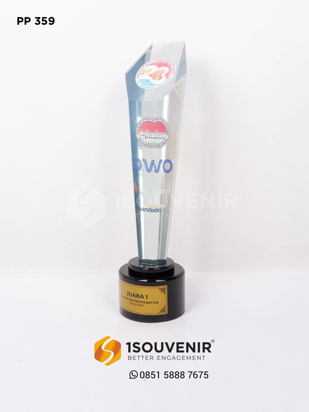 Piala Penghargaan AML CTF CPF Office Battle Pusat Pelaporan dan Analisis Transaksi Keuangan PP359 Piala Penghargaan AML CTF CPF