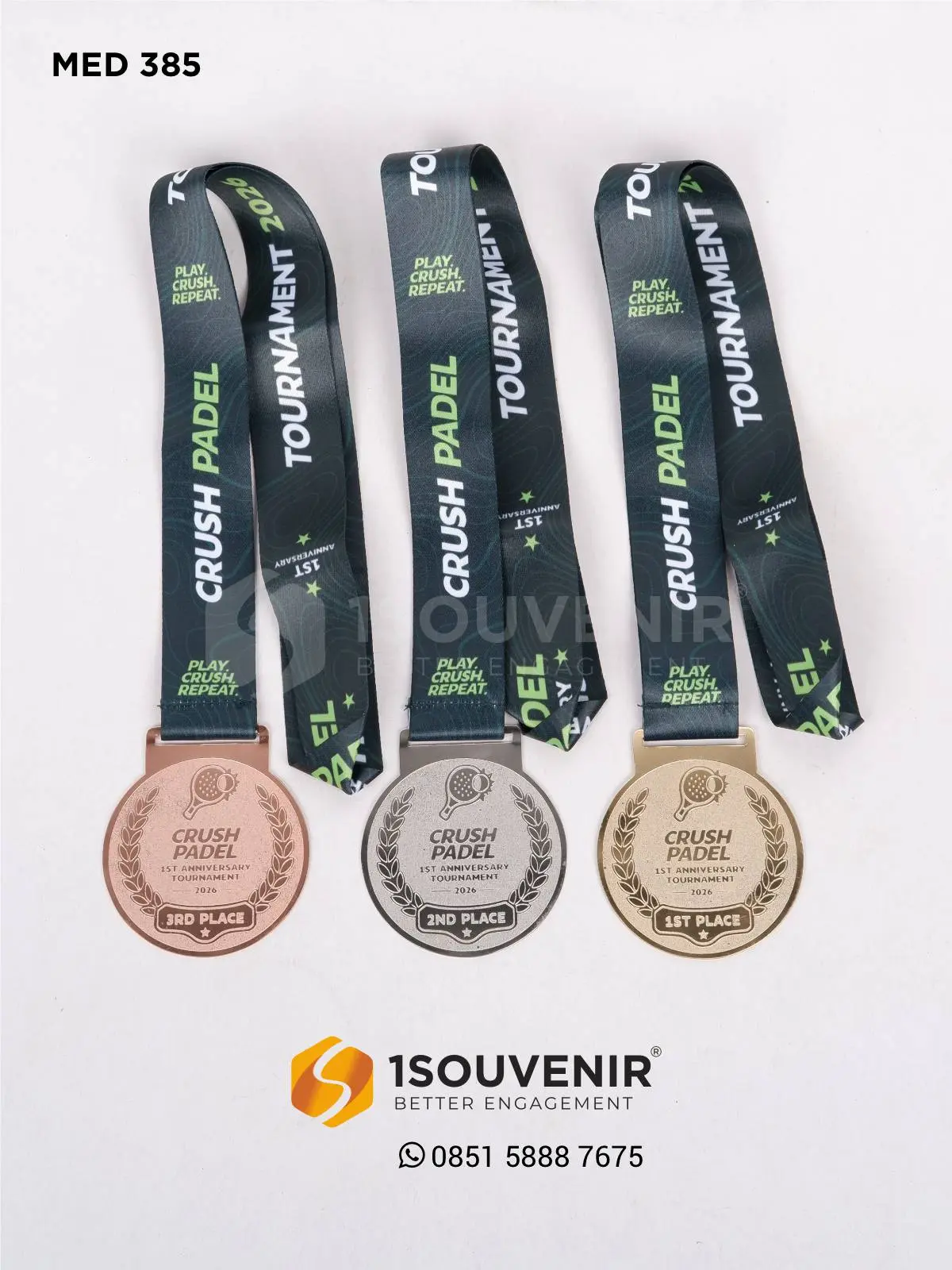 Medali Penghargaan Crush Padel 1st Anniversary Tournament 2026 MED385 Medali Crush Padel