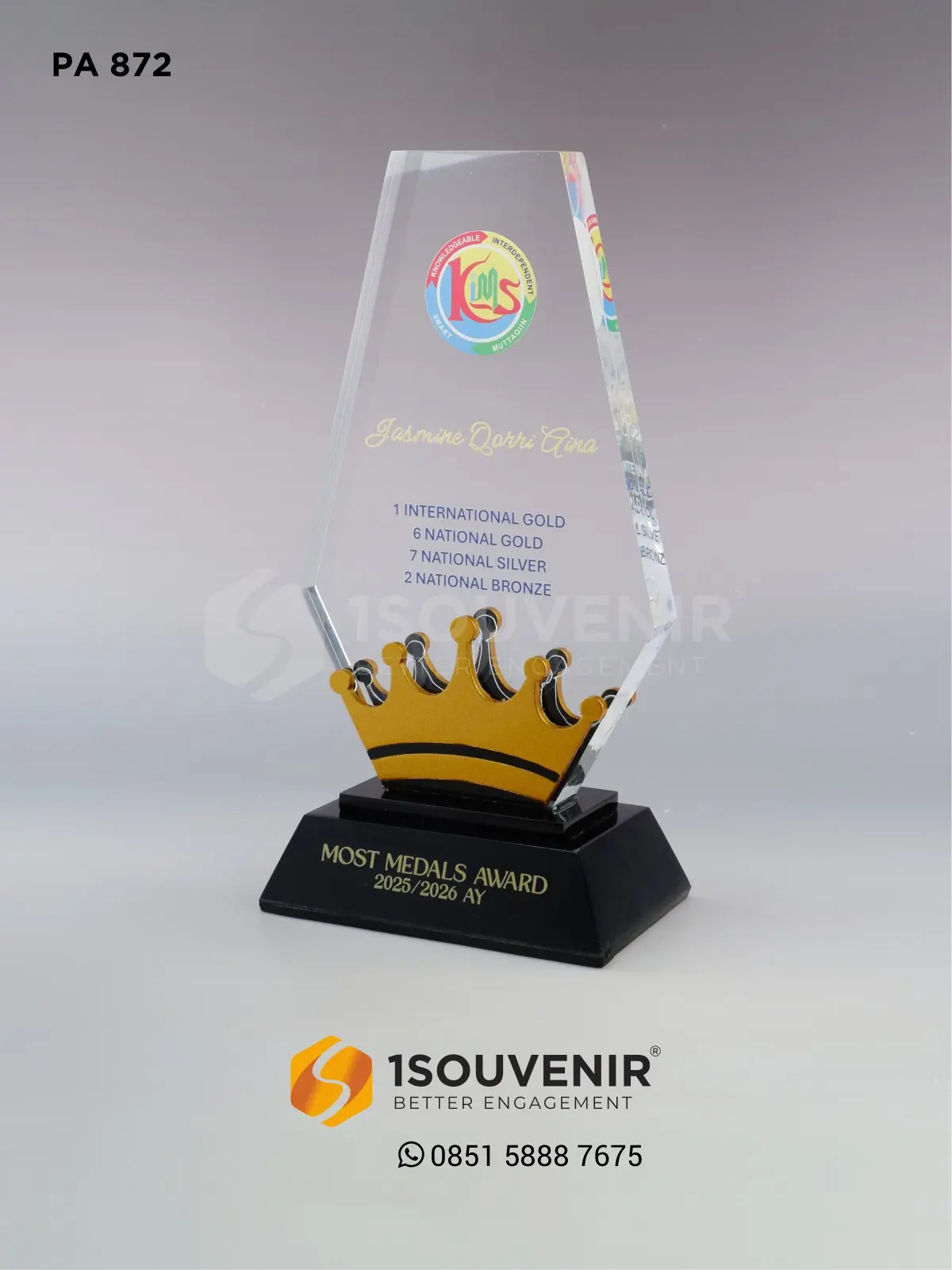 Plakat Akrilik Penghargaan Most Medals Award 2025/2026 PA872 Plakat Akrilik Most Medals Award