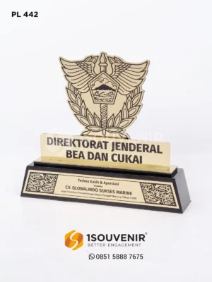 Plakat Logam Ucapan Terima Kasih dari Direktorat Jenderal Bea dan Cukai untuk CV Globalindo Sukses Marine