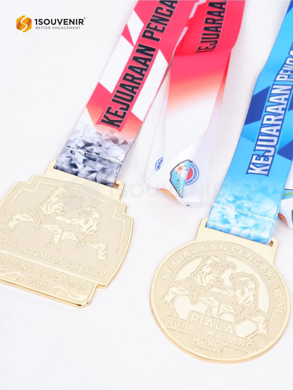 Medali Logam Penghargaan Kejuaraan Pencak Silat Provinsi Jawa Timur Piala Bupati Malang DETAIL-MED393 Medali Logam Pencak Silat Jatim